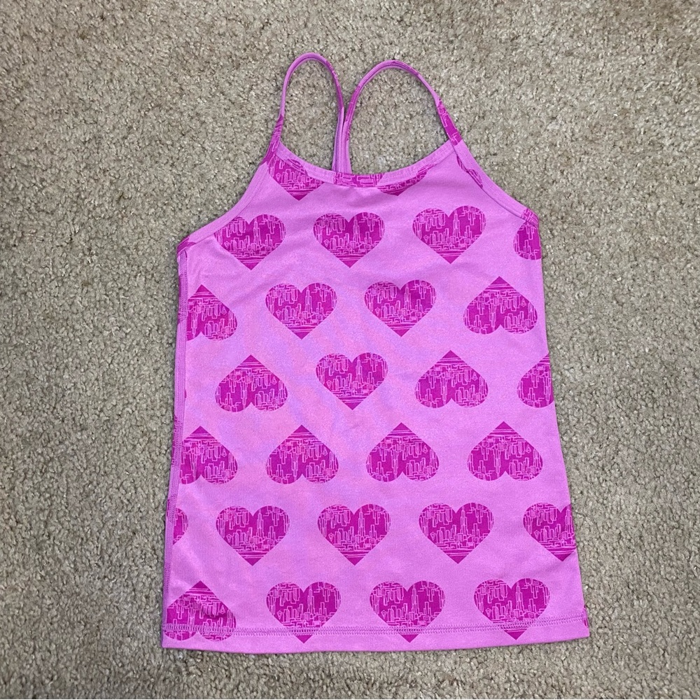 Disney Ivivva hearts tank top by Lululemon pink Valentines Day